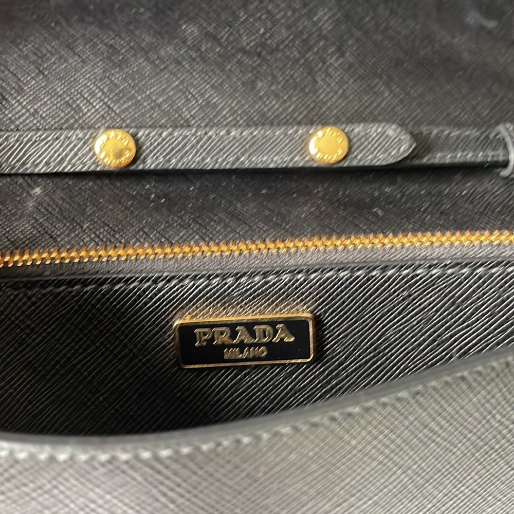Authentic Black Prada Saffiano Clutch